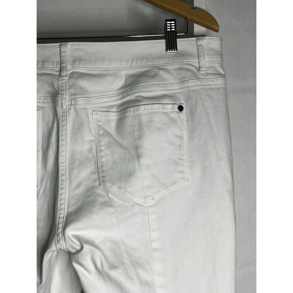 J. Jill White Denim 5 Pocket Jean Women's 14 Stretch Straight Leg Slim Boyfriend - Picture 9 of 14